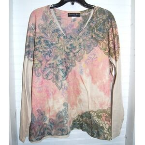 Appropriate Behavior Y2K sweater Women's 4XL plus size V-Neck long-sleeve AOP